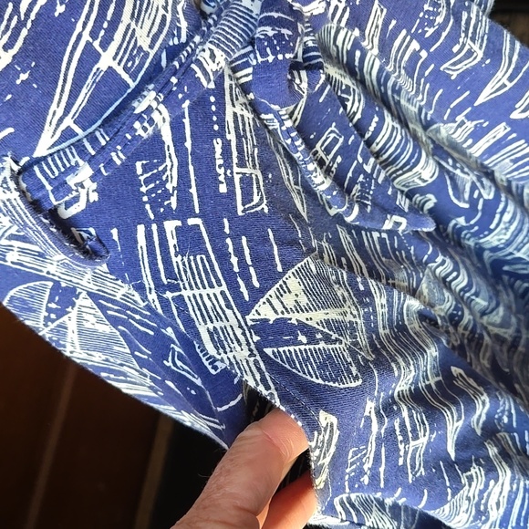 Effie's Heart Cotton Knit Sailor Collar Boat Print Fit-N-Flare Skater Dress XS - Picture 3 of 7